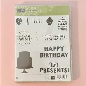 Stampin’ Up! Party Wishes rubber stamp set.